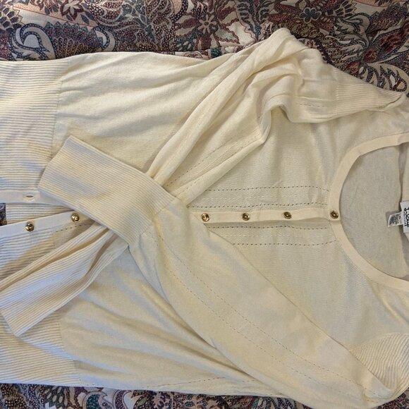 Lilly Pulitzer Cashmere Cotton Silk Blend Cardigan Sweater - Color: Coconut - Picture 5 of 7